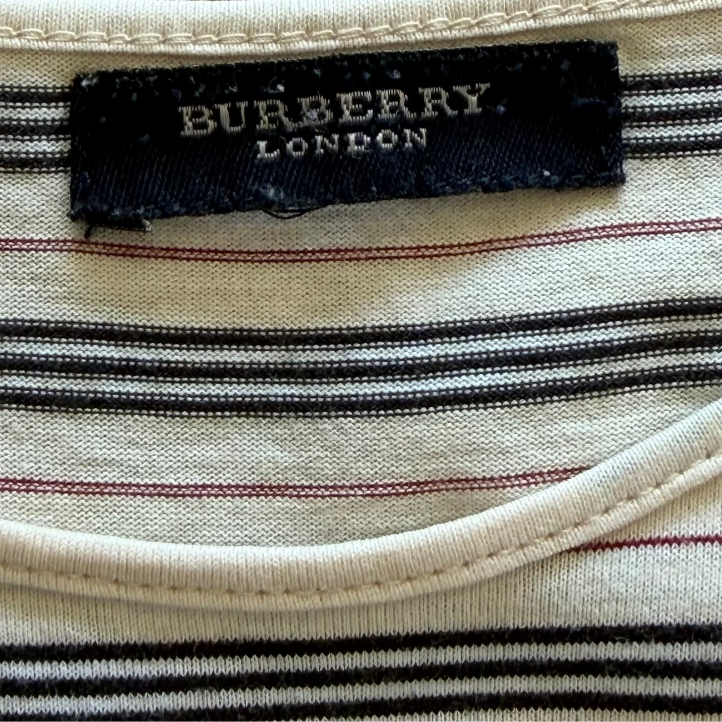 Y2K Burberry Striped Fitted Top - M