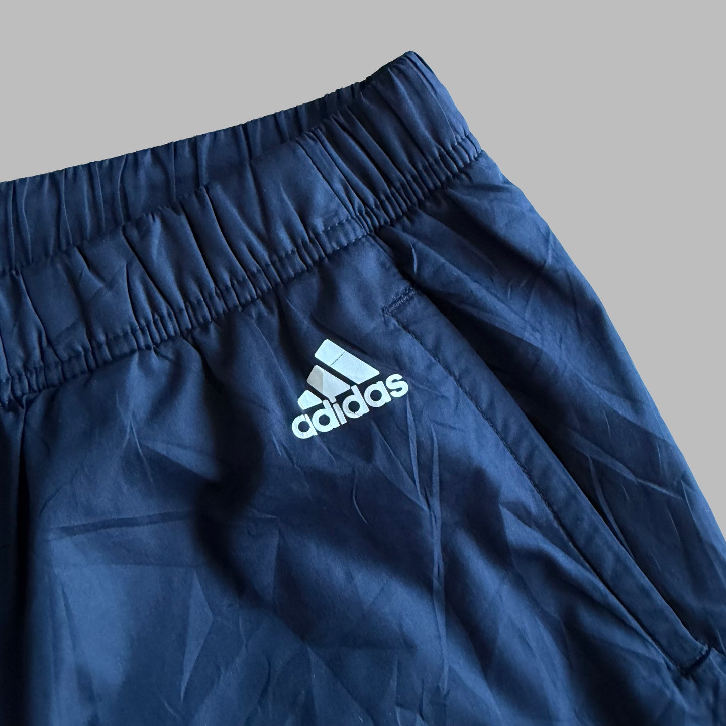Y2K Adidas Three Stripe Wide Leg Track Pants - M