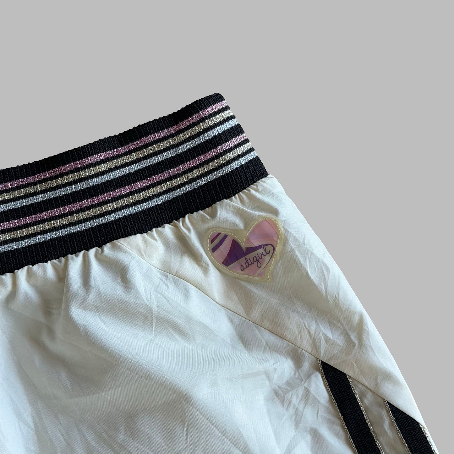 Y2K Adidas Three Stripe Wide Leg Track Pants - XS