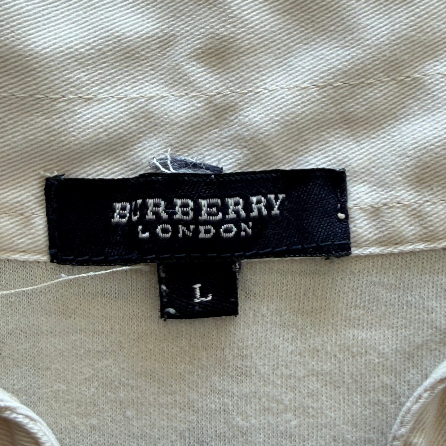 Y2K Burberry Nova Check Fitted Polo - L