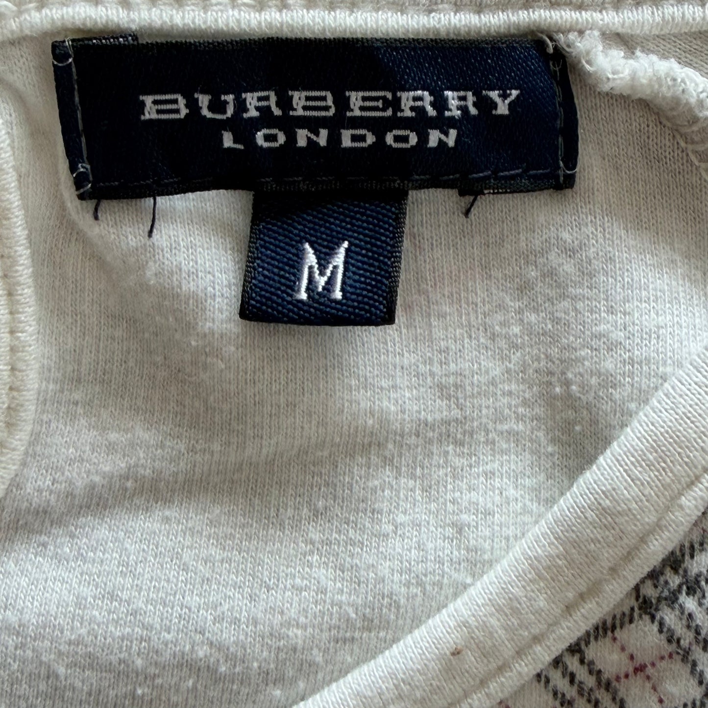Y2K Burberry Nova Check Raglan Fitted Top - M
