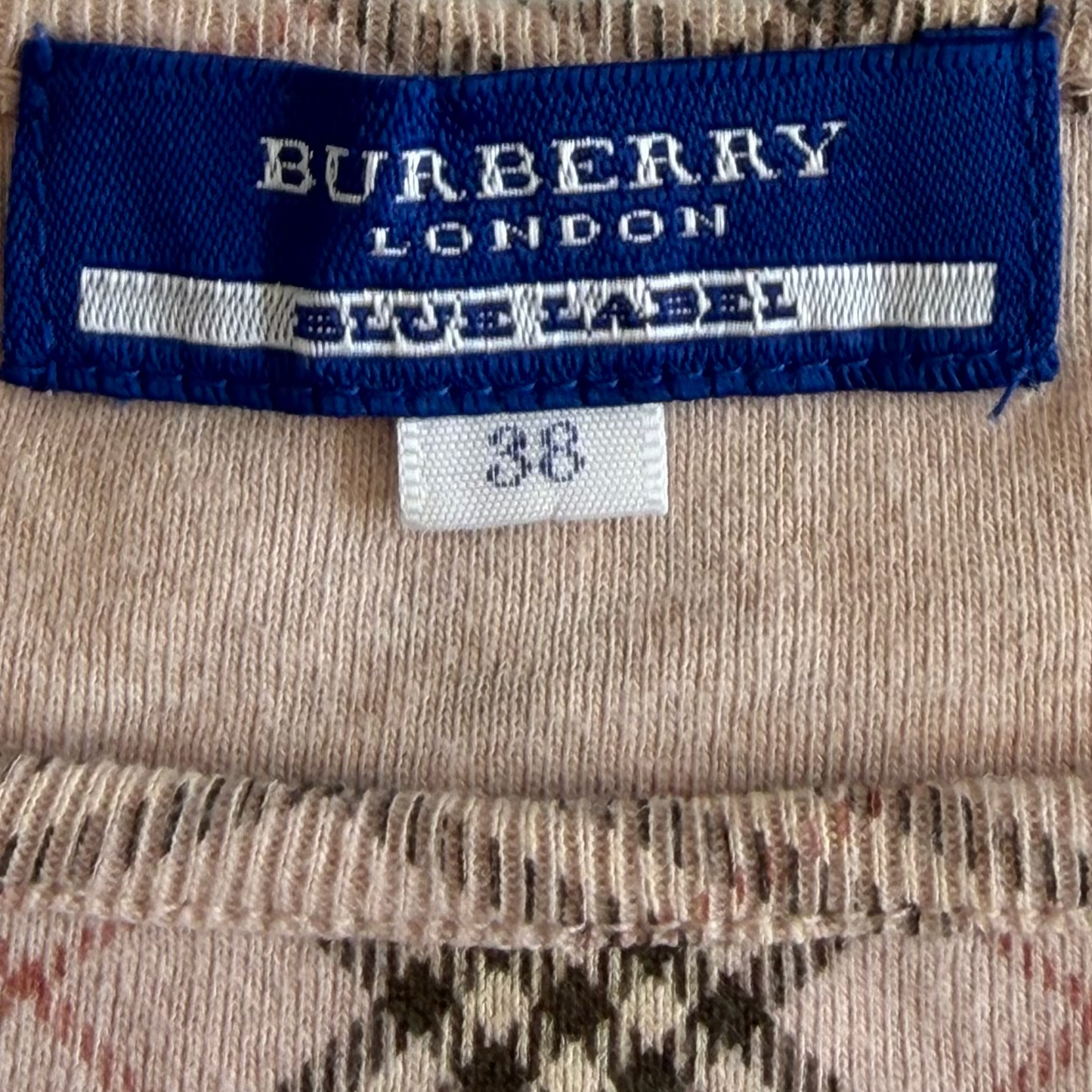 Y2K Burberry Nova Check Halter Tie 3/4 Sleeve Top - M