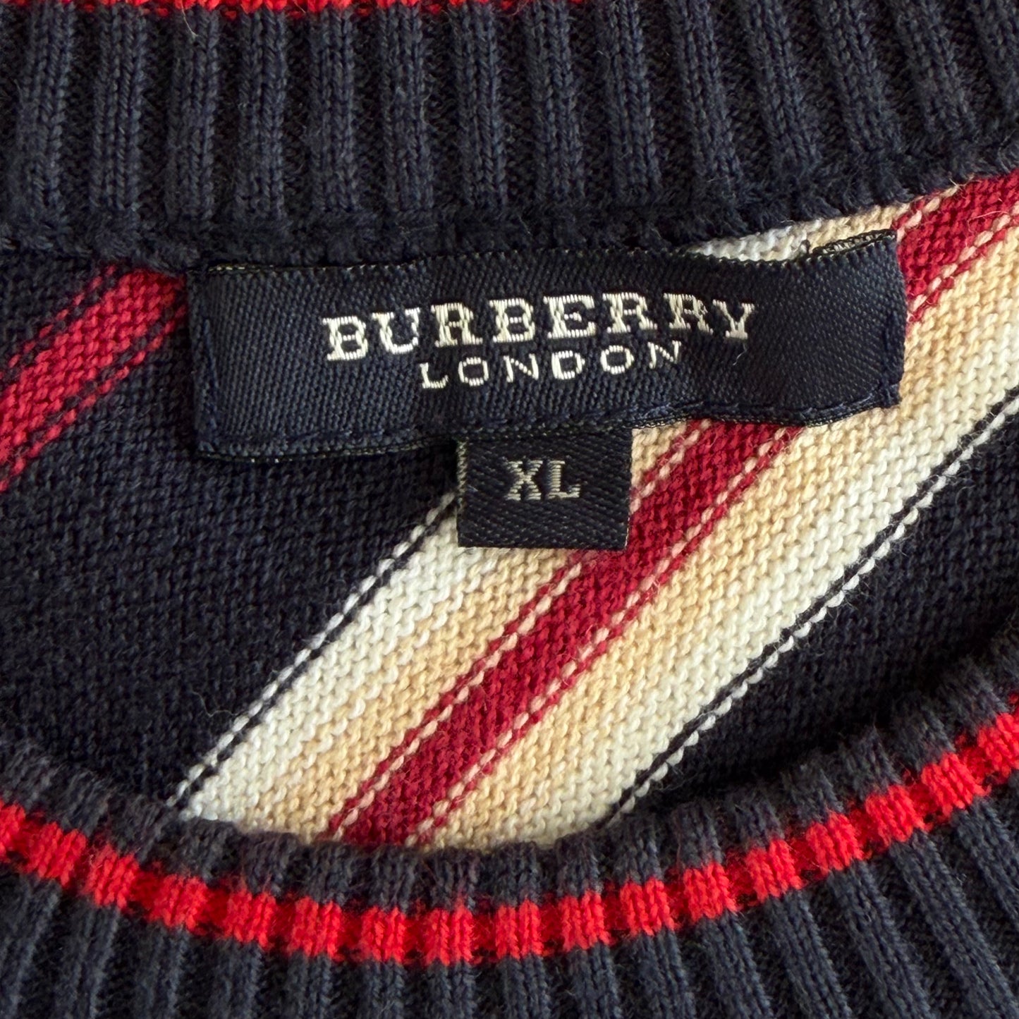 Y2K Burberry Striped Knitted Top - L