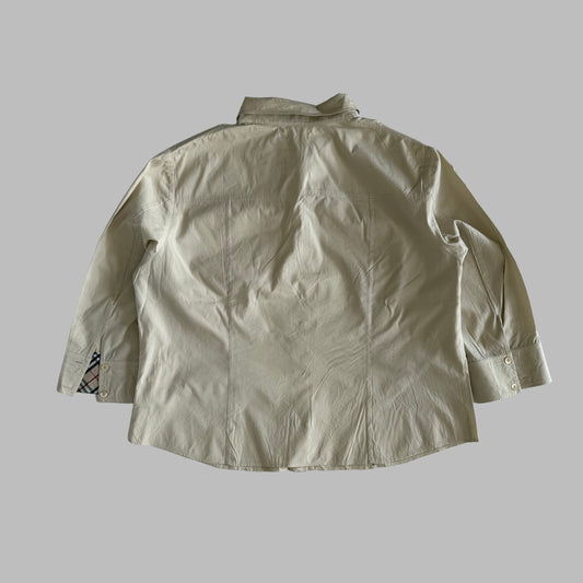 Y2K Burberry Lightweight Button Up Shirt - L