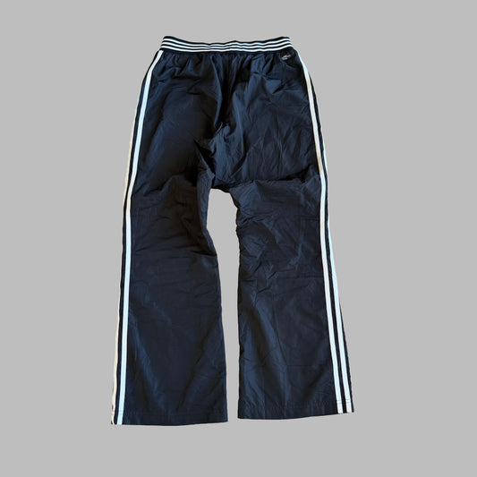 90s Adidas Three Stripe Wide Leg Track Pants - M