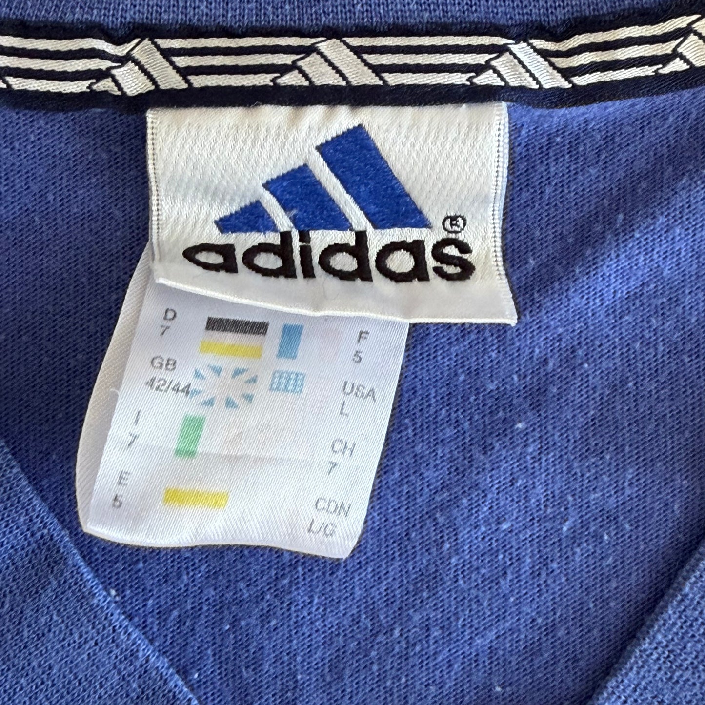 90s Adidas Three Stripe Tee - L