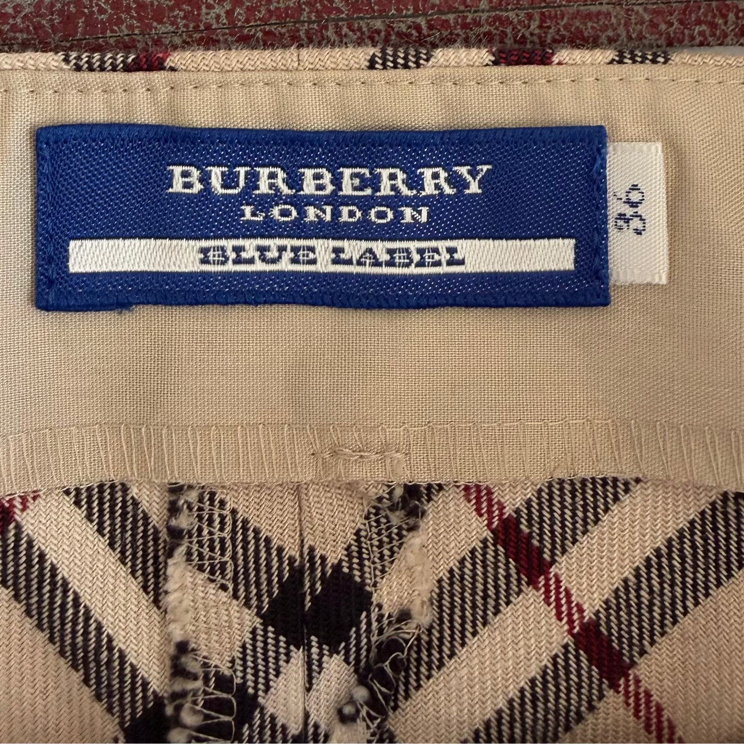 Y2K Burberry Blue Label Nova Check Flared Wrap Skirt - 28"