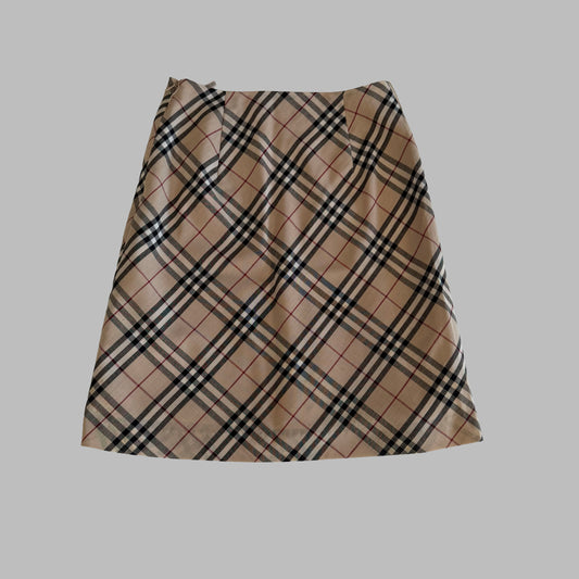 Y2K Burberry Nova Check Midi Skirt - 26"