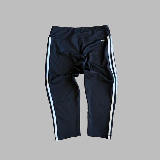 Y2K Adidas Three Stripe Activewear Capris - S