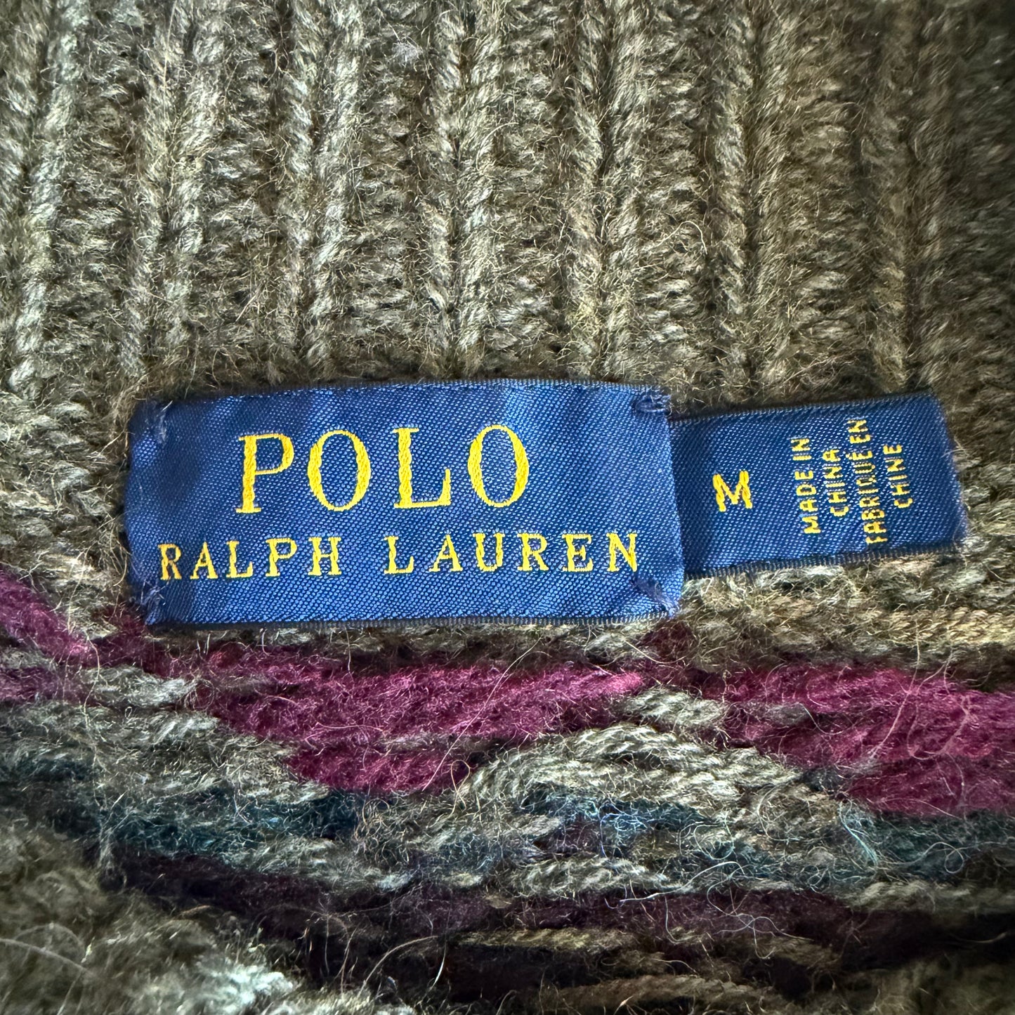 Polo Ralph Lauren Patterned Heavy Knit Sweater - M