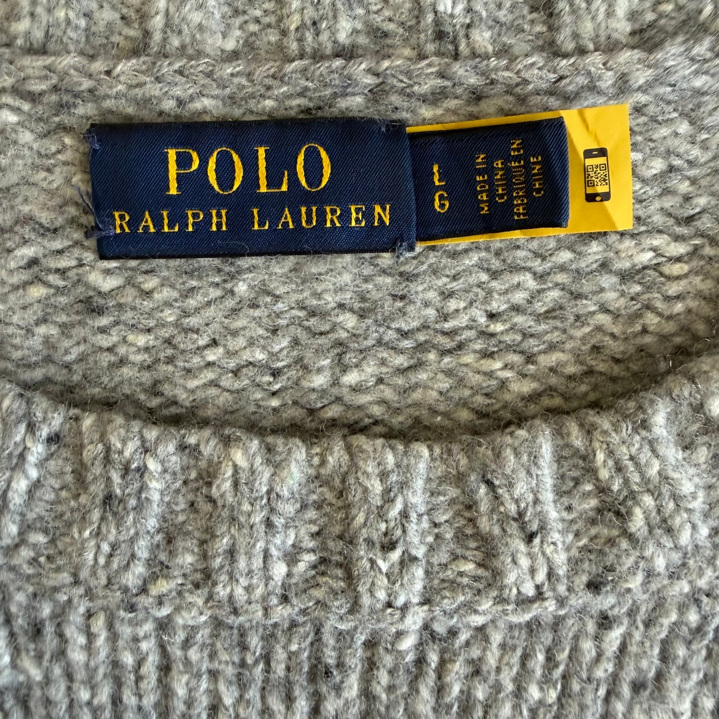 Polo Ralph Lauren Spell Out Heavy Knit Sweater - L