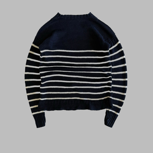90s Polo Ralph Lauren Linen Striped Heavy Knit - L