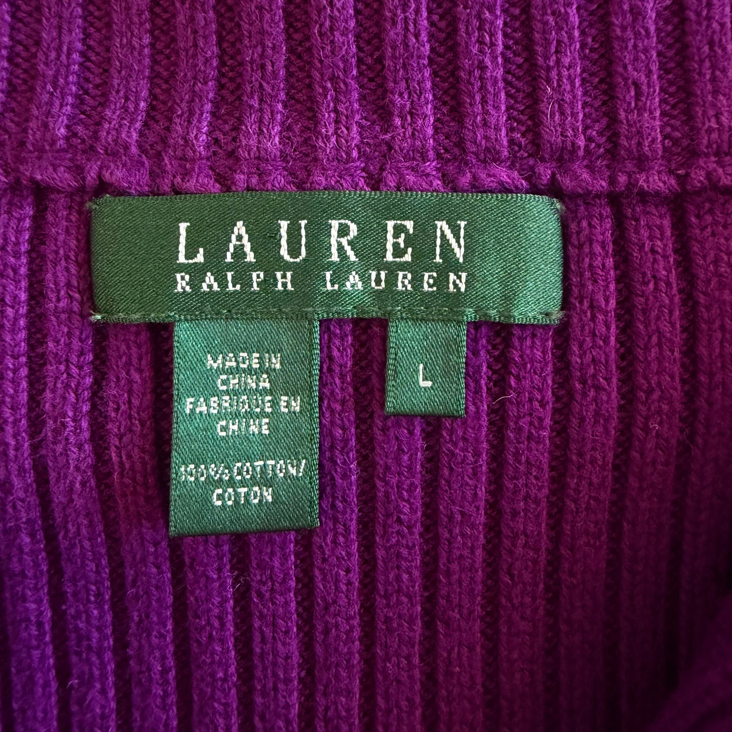 Y2K Polo Ralph Lauren Turtle Neck Quarter Zip - L