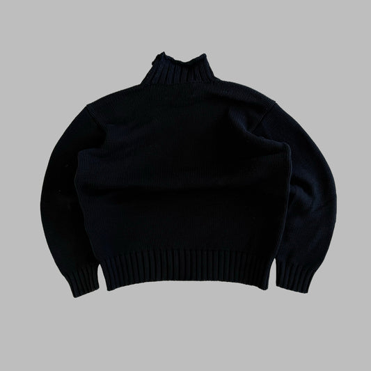 Y2K Ralph Lauren Polo Sport Mock Neck Heavy Knit - M