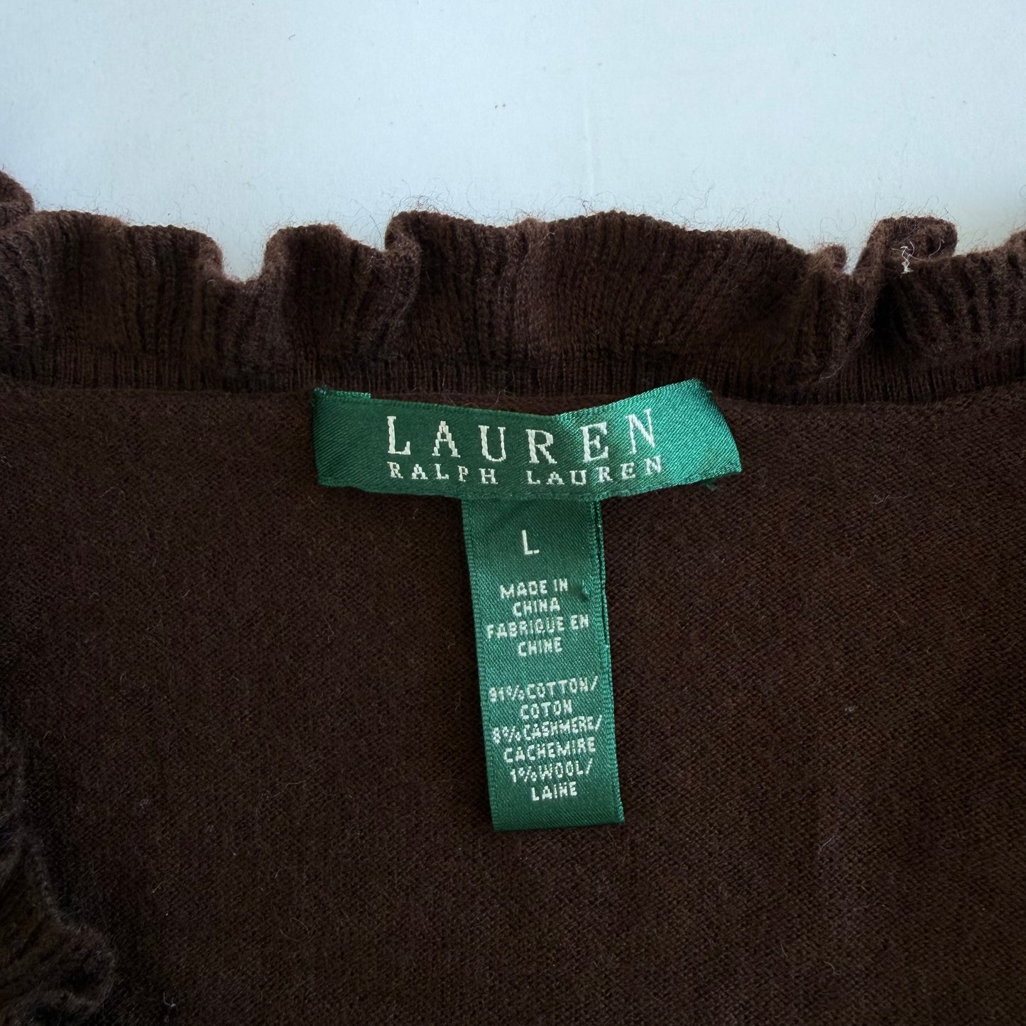 Y2K Polo Ralph Lauren Lightweight Cardigan - L