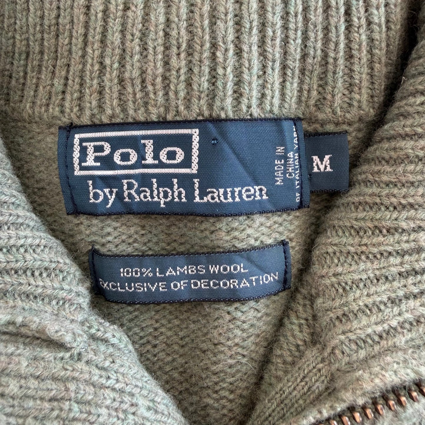 90s Polo Ralph Lauren Lambswool Quarter Zip - M