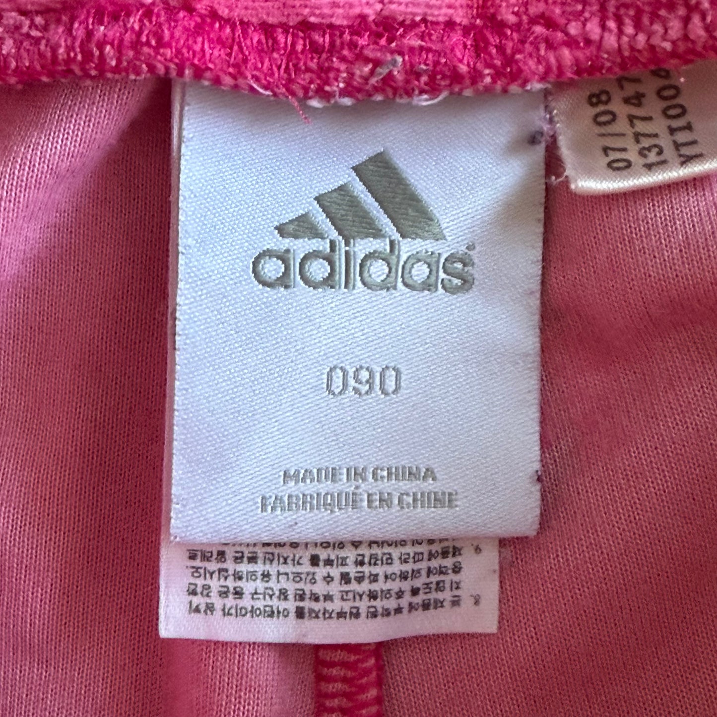 Y2K Adidas Three Stripe Velour Velvet Track Pants - S/M