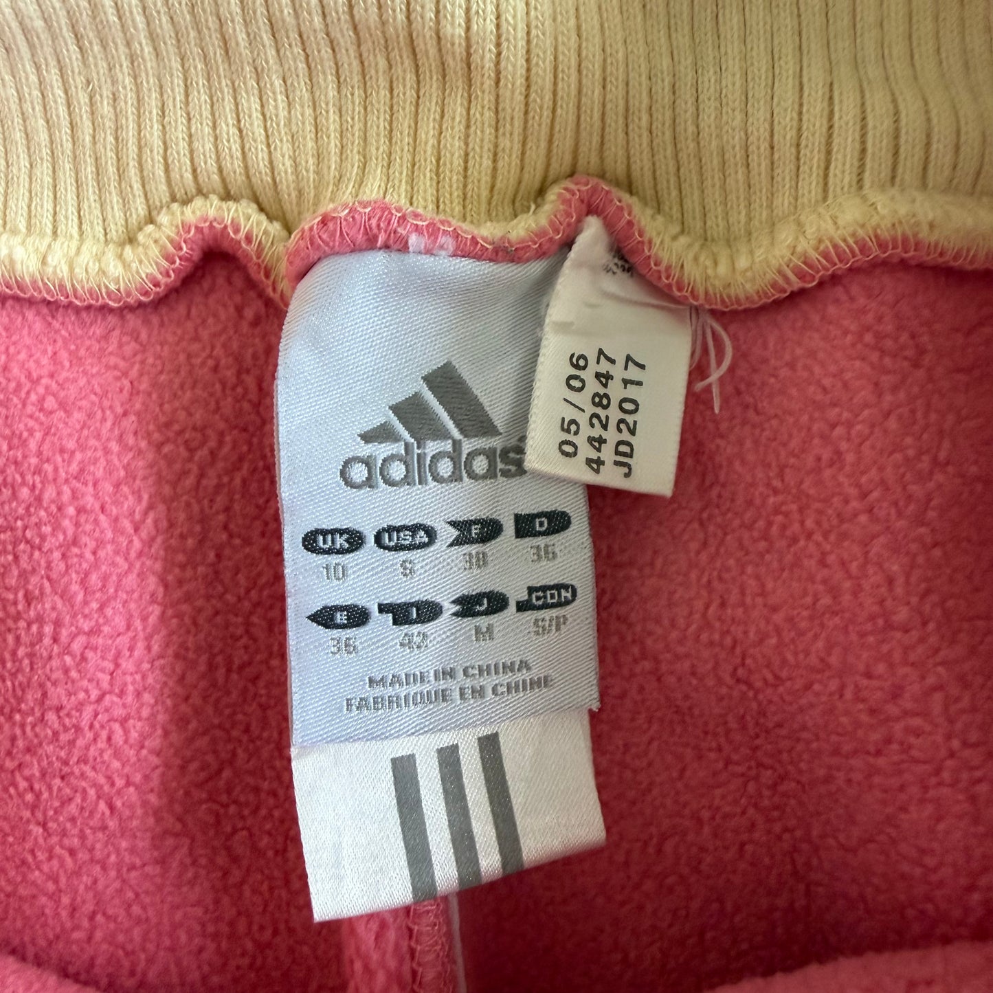 Y2K Adidas Striped Fleece Shorts - S