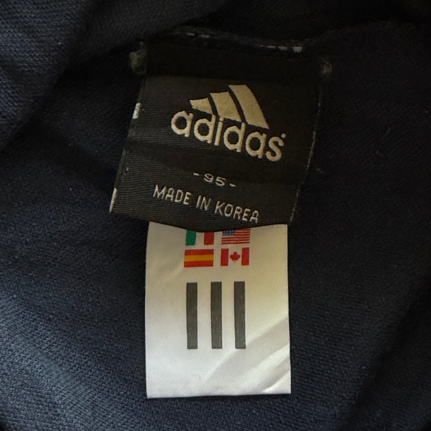 Y2K Adidas Three Stripe Straight Leg Track Pants - S