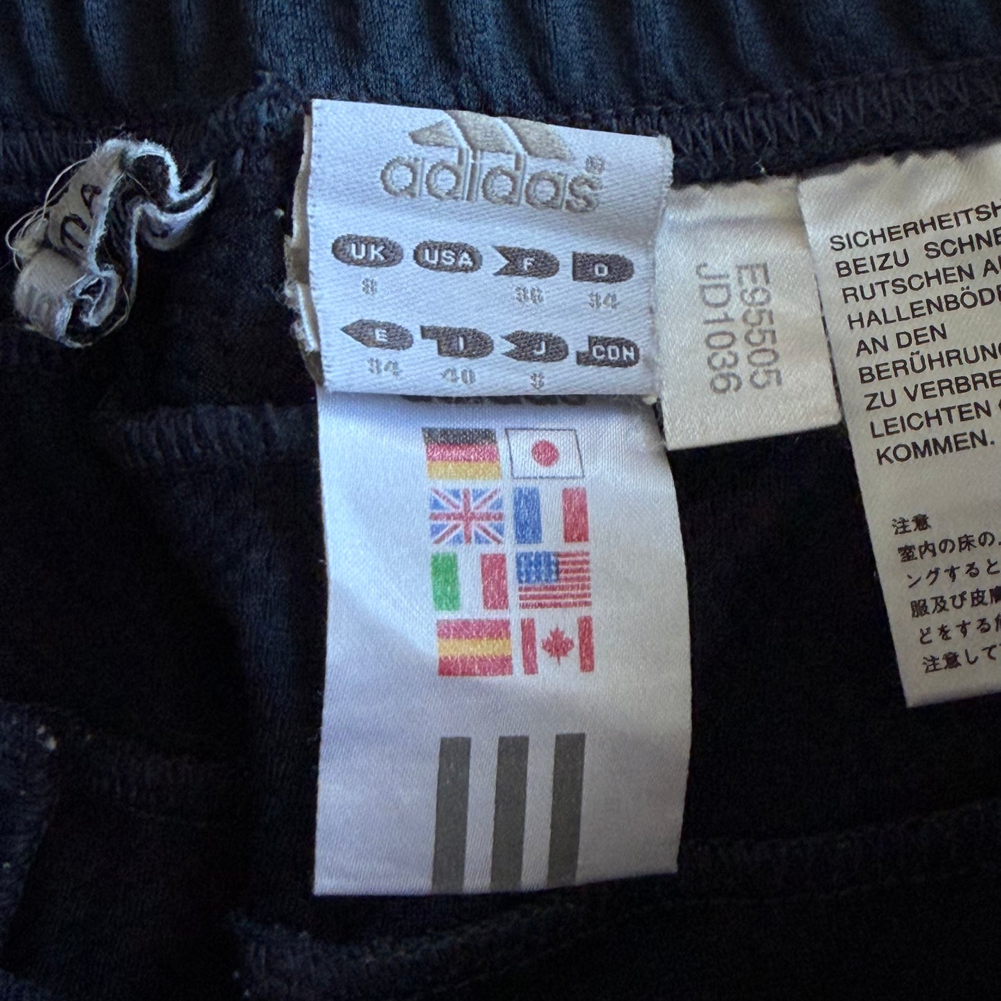 Y2K Adidas Three Stripe Activewear Capris - S