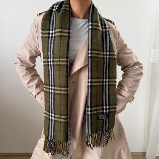 90s Burberry Lambswool Check Scarf