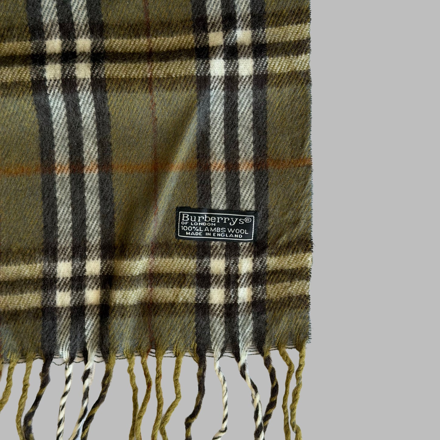 90s Burberry Lambswool Check Scarf