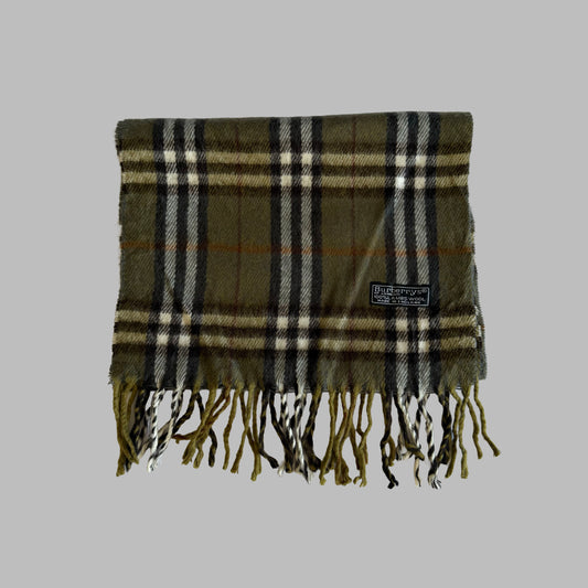 90s Burberry Lambswool Check Scarf