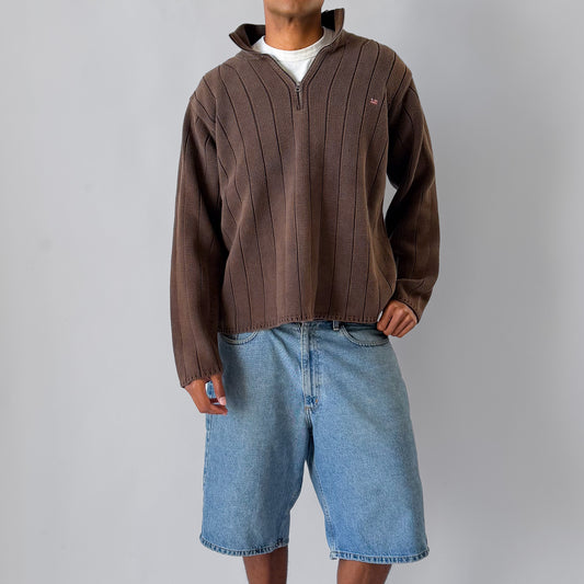 Y2K Ralph Lauren Polo Jeans Ribbed Quarter Zip - XL