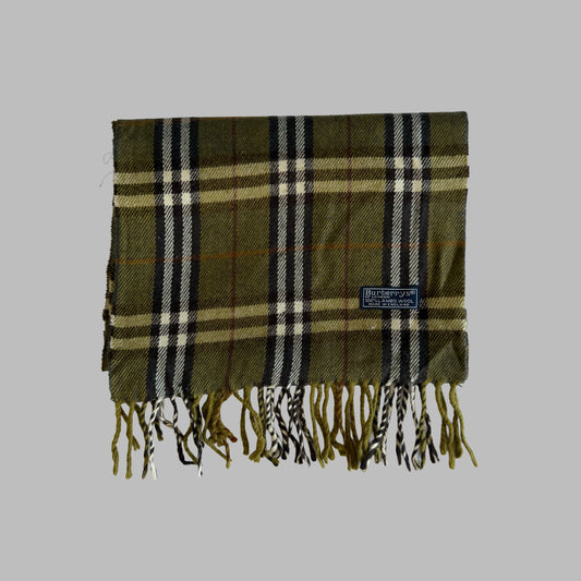 90s Burberry Lambswool Check Scarf