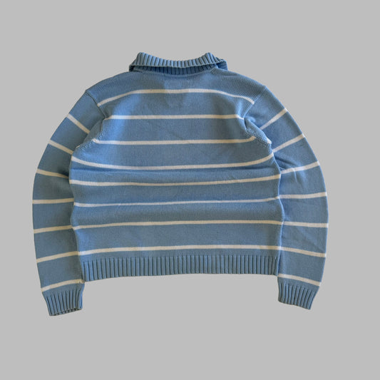 90s Polo Ralph Lauren Open Mock Neck Striped Knit - M