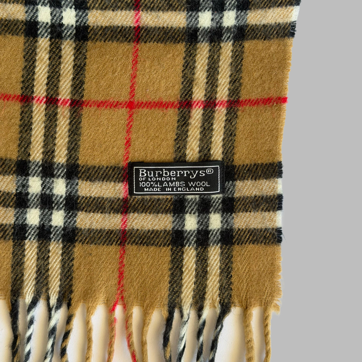 90s Burberry Lambswool Nova Check Scarf
