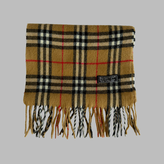 90s Burberry Lambswool Nova Check Scarf