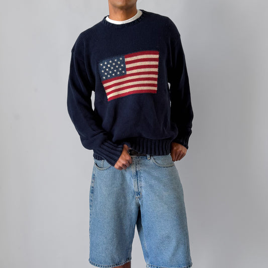 90s Polo Ralph Lauren Country Flag Knit - XL