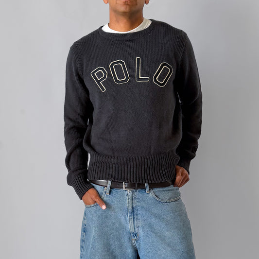90s Polo Sport Spell Out Heavy Knit - XL