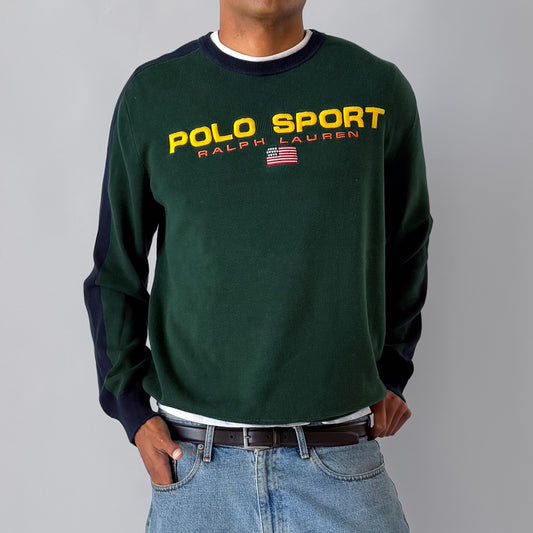 90s Polo Sport Spell Out Heavy Knit - XL
