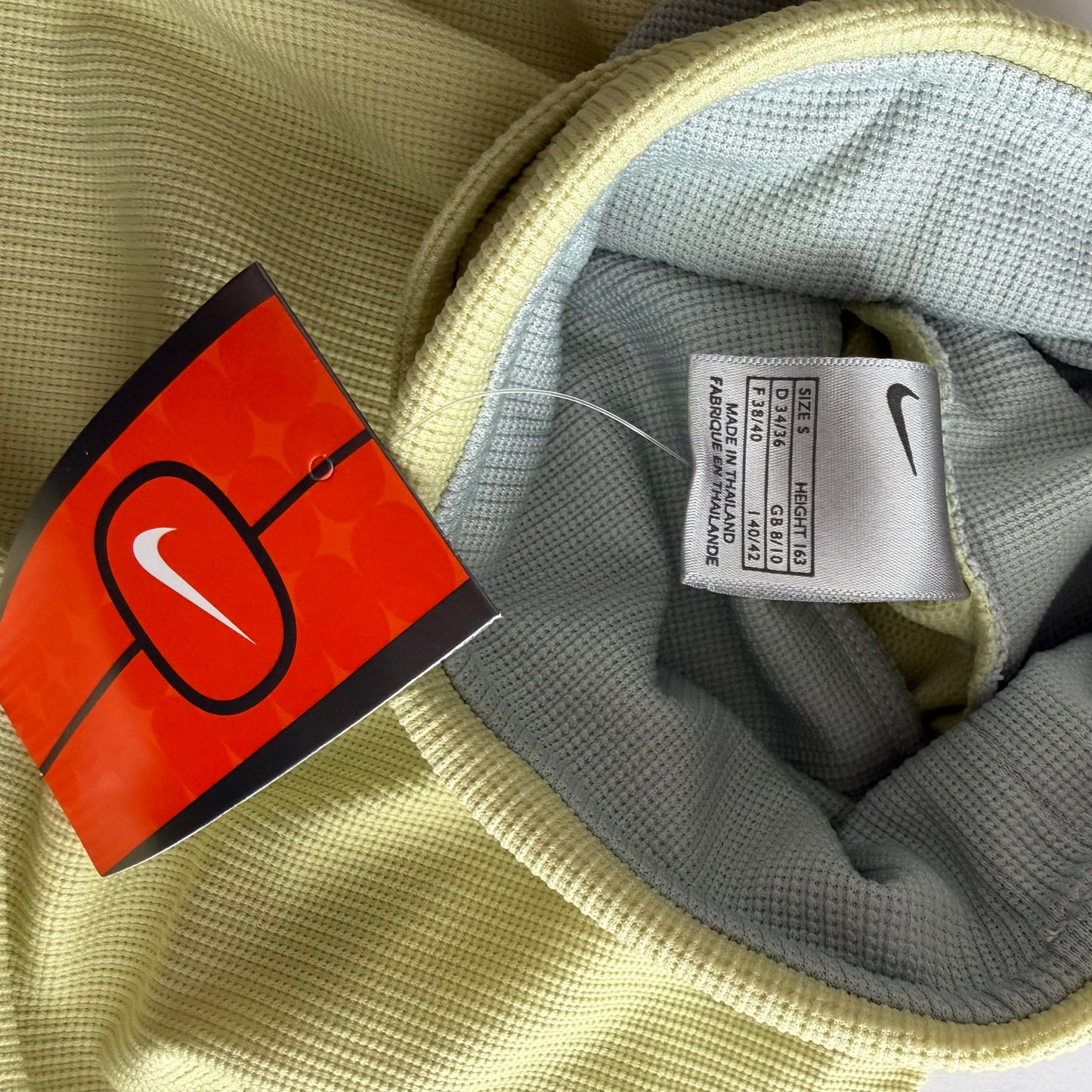 Y2K Deadstock Nike Ruched Sleeve Funnel Neck Top - S/M
