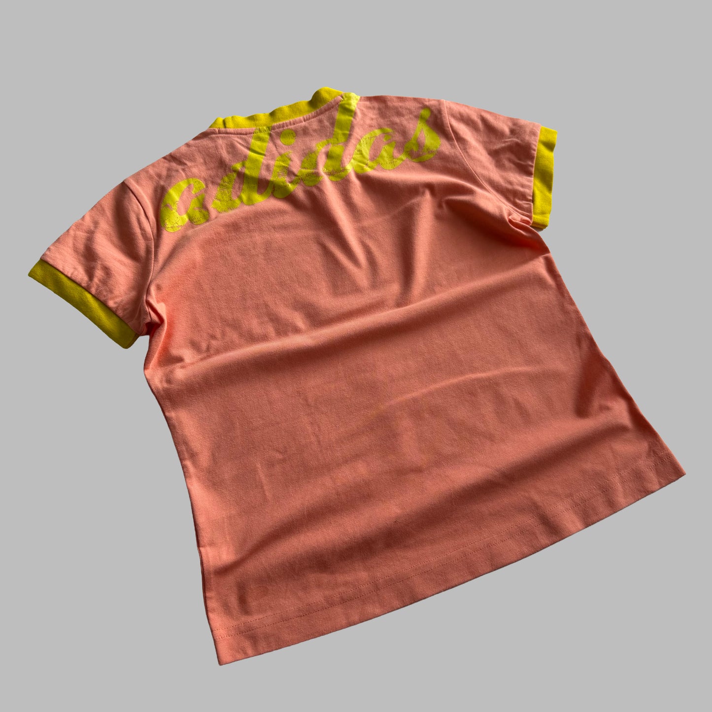Y2K Adidas Spell Out Ringer Baby Tee - M