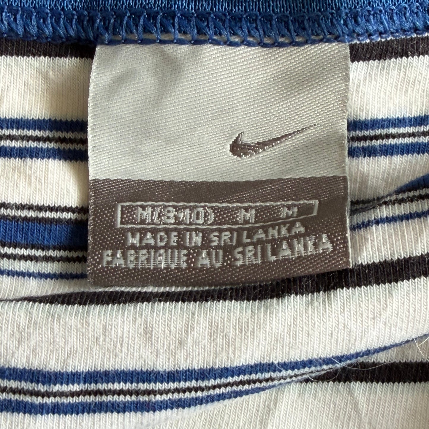 Y2K Nike Striped Cotton Fitted Tank - M