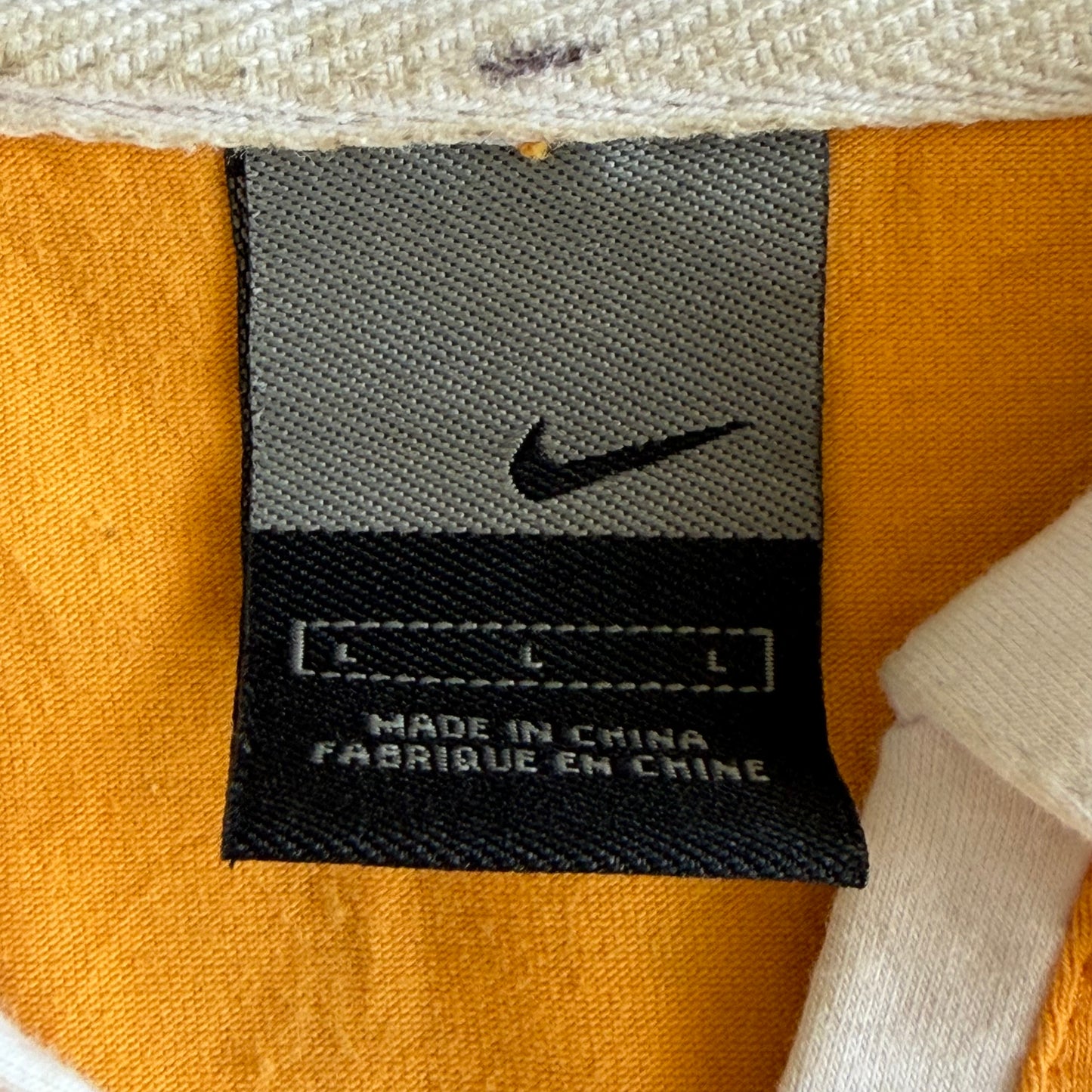 Y2K Nike Striped Cap Sleeve Polo Top - L