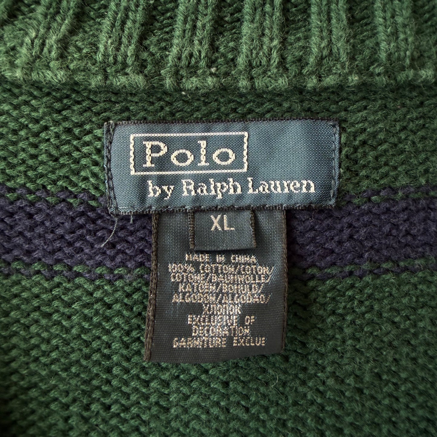 90s Ralph Lauren Striped Quarter Zip - Medium
