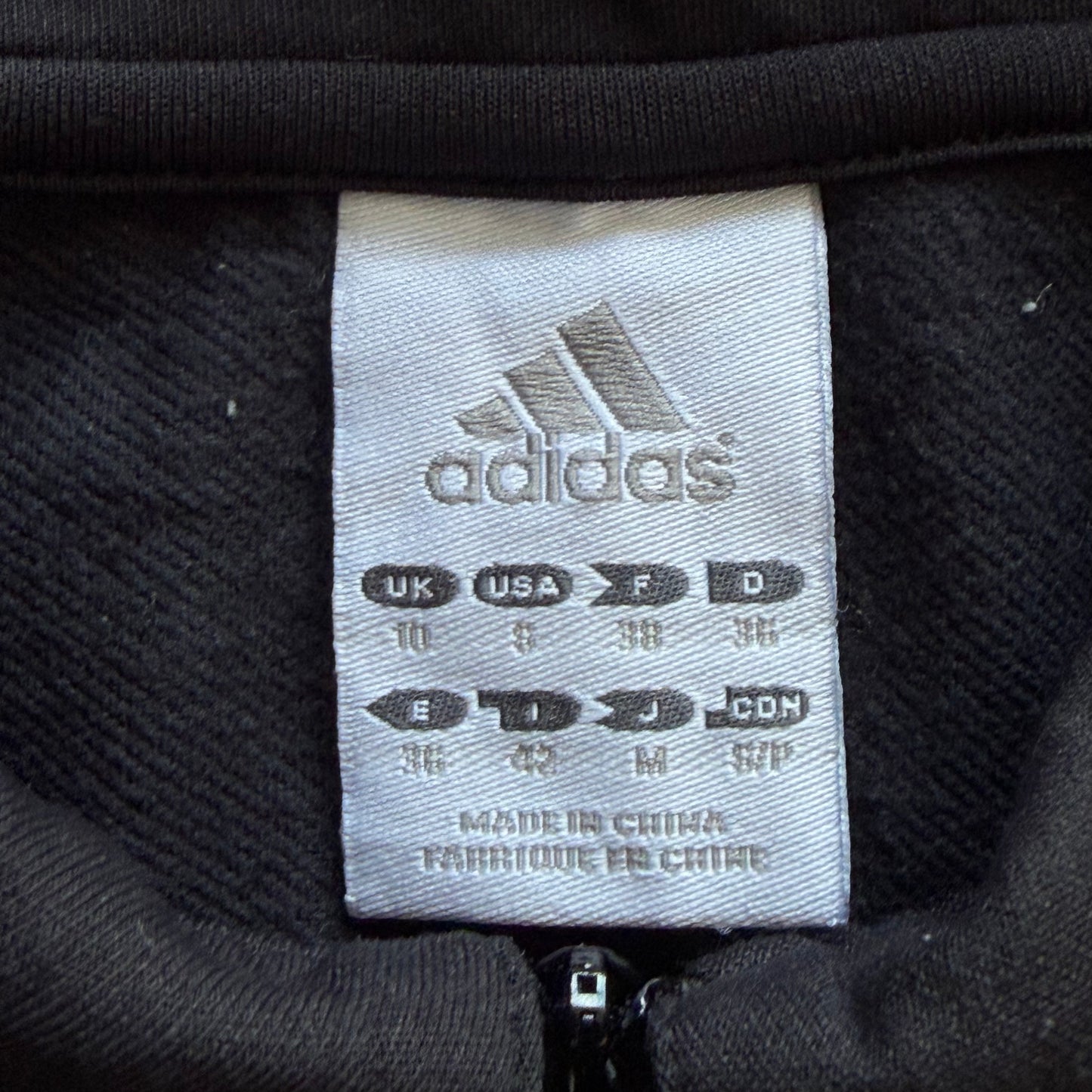 Y2K Adidas Three Stripe Quarter Zip Top - L