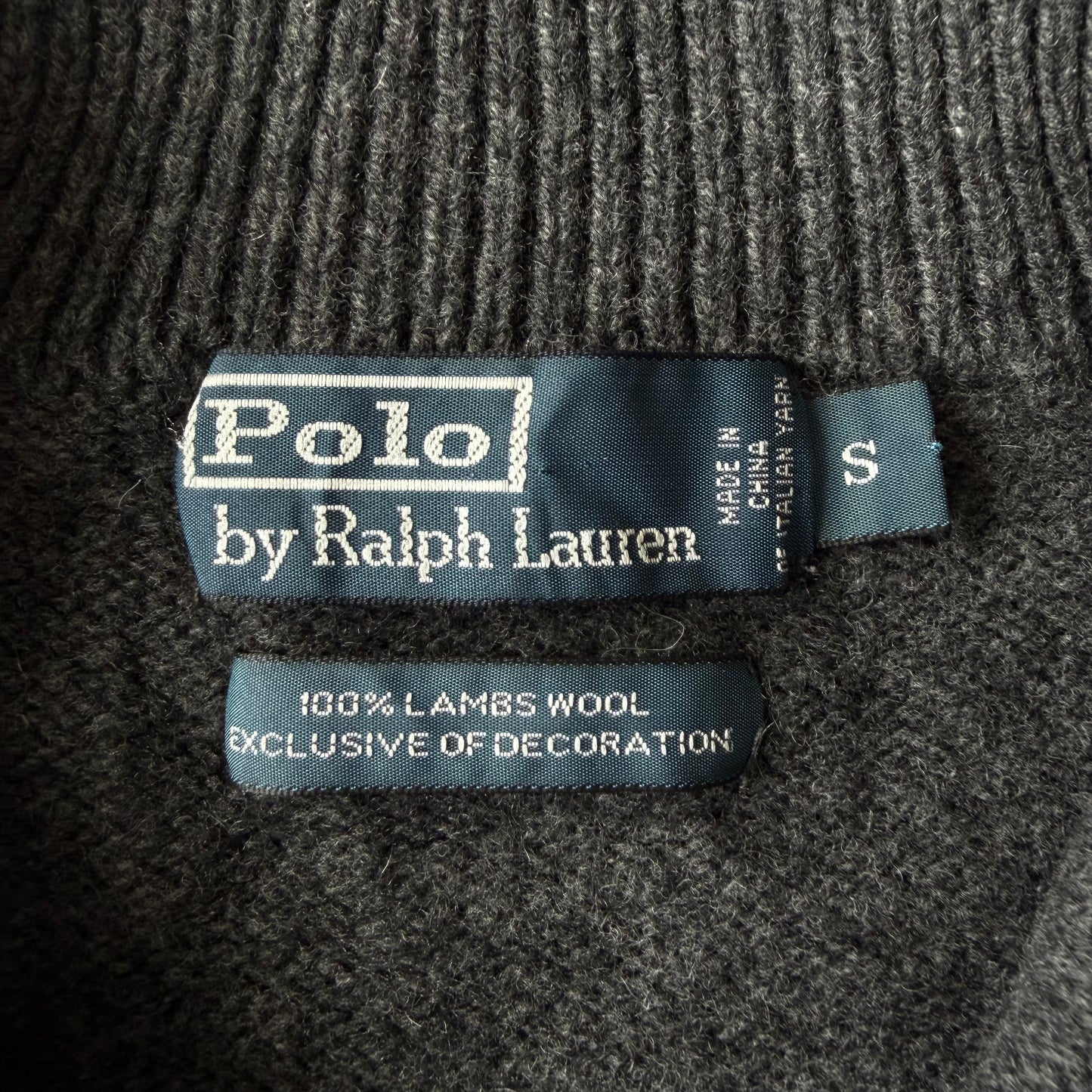 90s Ralph Lauren Lambs Wool Quarter Zip - Small