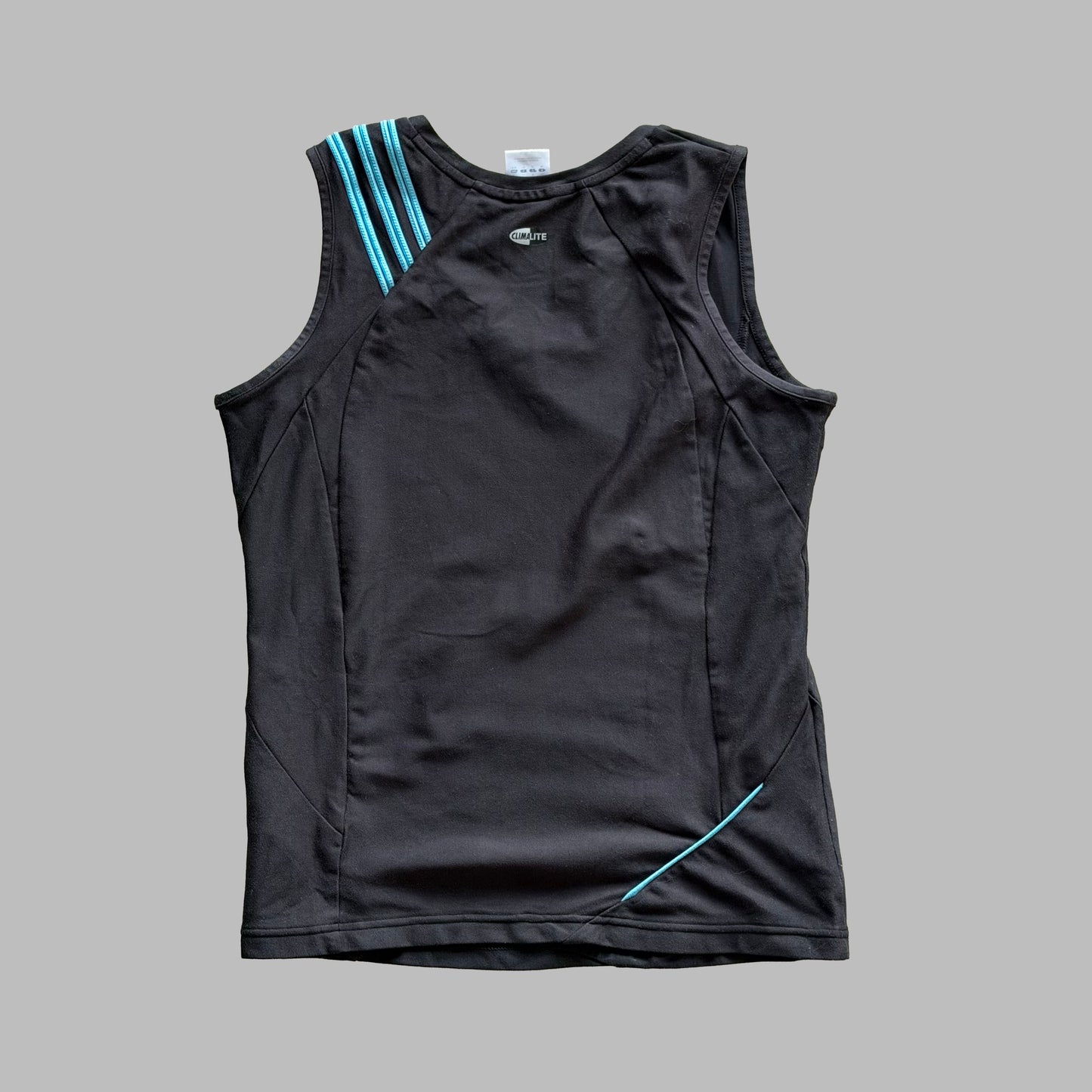 Y2K Adidas Three Stripe Activewear Top - L/XL