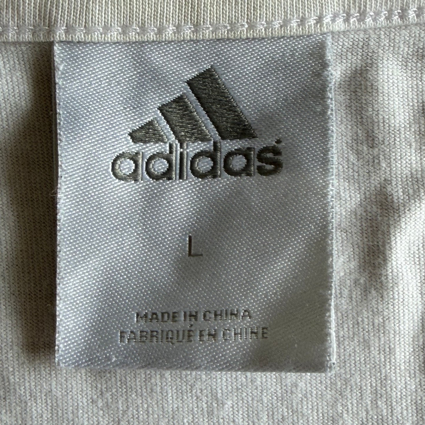 Y2K Adidas Spell Out Cap Sleeve Bay Tee - L