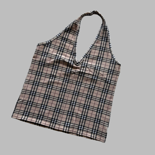 00s Burberry Halter Neck Top - Medium
