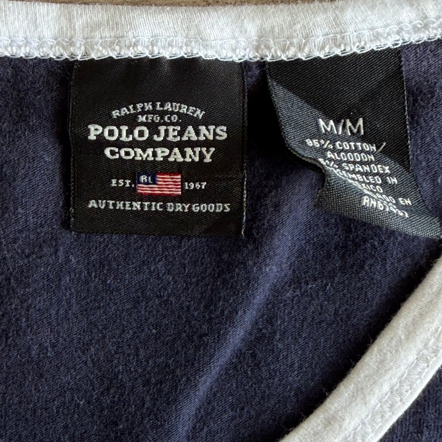 Y2K Ralph Lauren Polo Jeans Co Printed Baby Tee - M