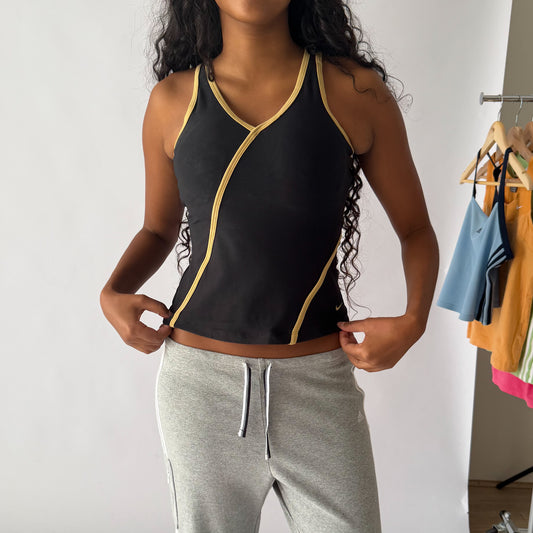 Y2K Nike Panelled V-Neck Tank - M