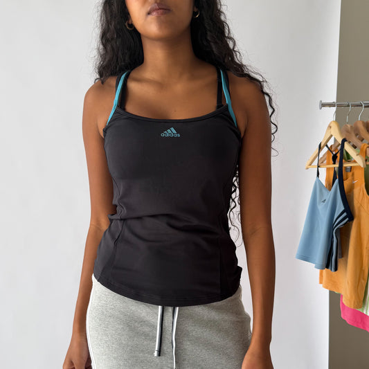 Y2K Adidas Cross Back Activewear Tank - L