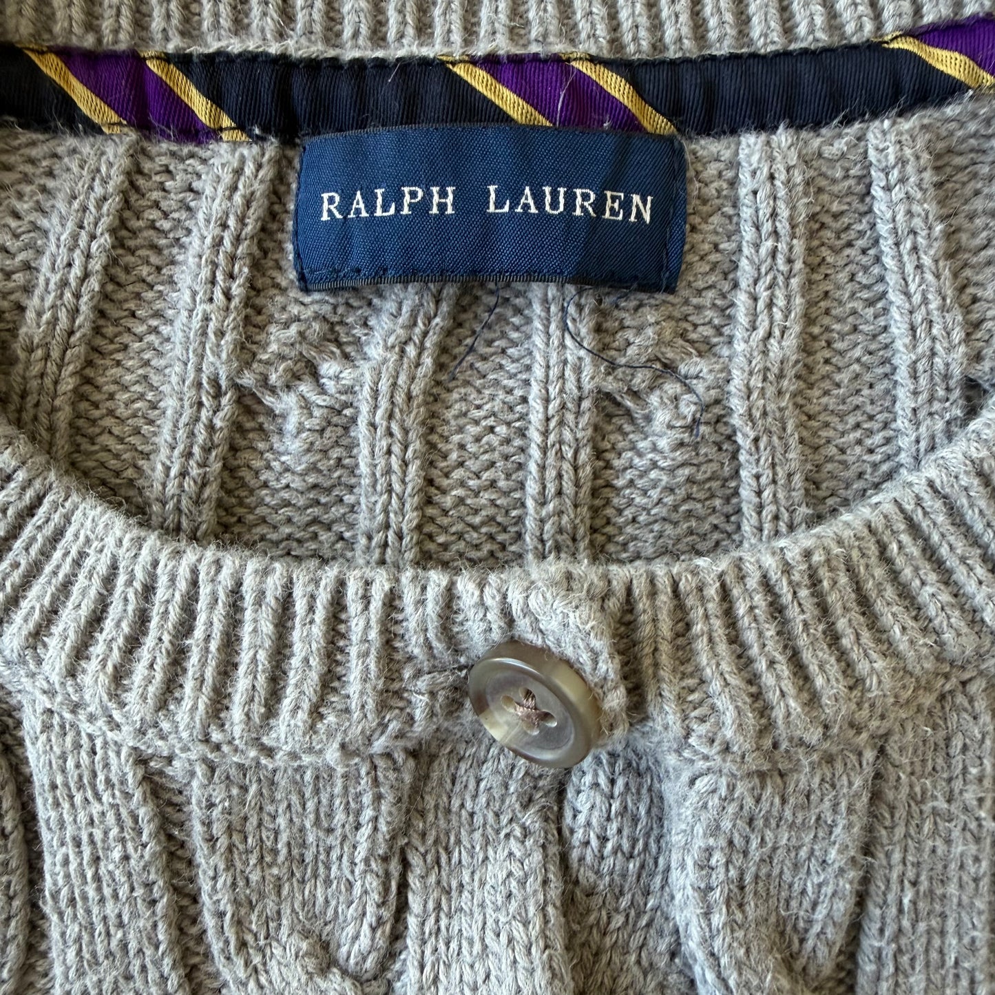00s Ralph Lauren Cable Knit Cardigan - Small