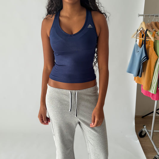Y2K Adidas Minimal Racerback Activewear Tank - S